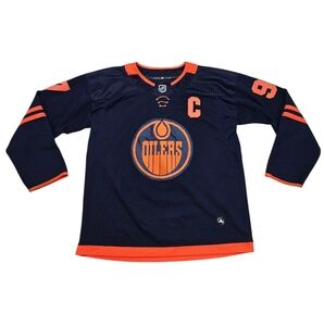 Adidas Edmonton Oilers Connor McDavid #97 NHL Jersey – Navy/Orange – XL